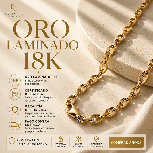 Cadena Gucci Oro Laminado 18K Premium