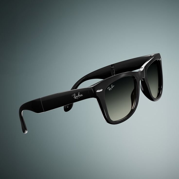 Gafas Ray Wayfarer Negras Brillante - para los rayos UV