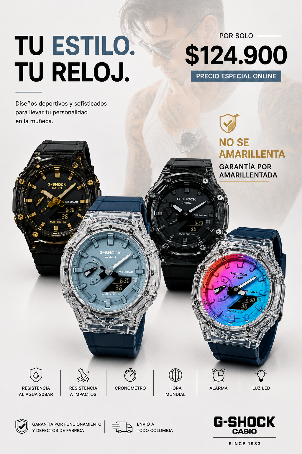 Reloj Urban G-Shock Premium Transparente