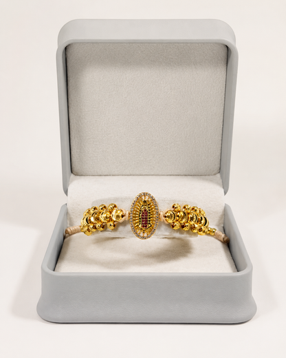 Pulsera Virgen 3 carriles - Oro laminado 18k Lleva siempre contigo la virgen