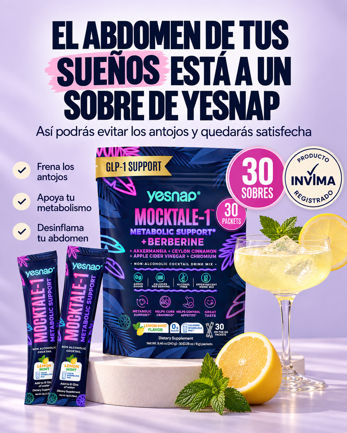 🍋 LIMMA Mocktail  la ansiedad por comer termina y mejoras tu abdomen