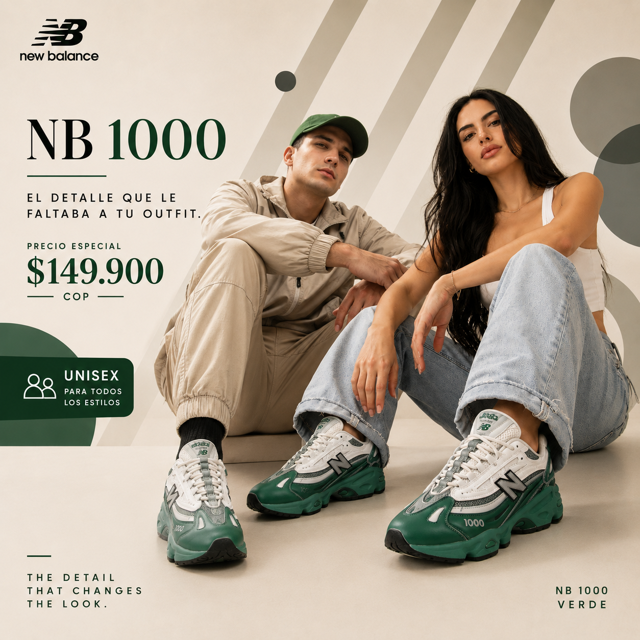 Tenis NB 1000 Verdes - Colección 2026
