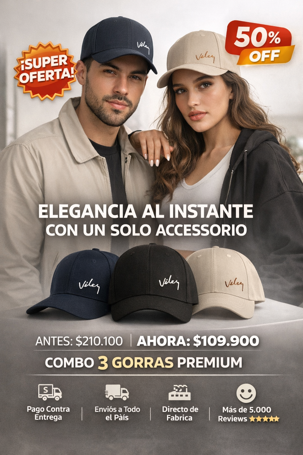 3 es mejor que solo una Gorra Velez! Llevalo en tus colores favoritos 3x1