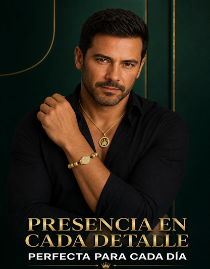 pulsera rolex + regalo cadena oro laminado 18k - garantia 1 año