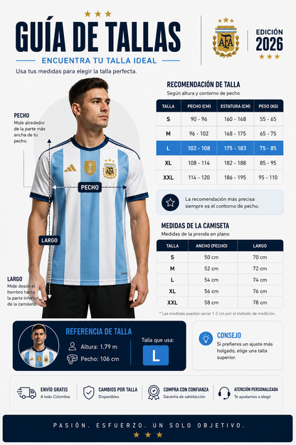 Camiseta Tipo Jugador encauchada Arg. 2026 - El ultimo Baile
