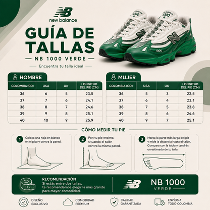 Tenis NB 1000 Verdes - Colección 2026