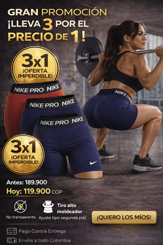 Shorts NIK-PRO MUJER | Tela completamente flexible que no transparenta 3X1 🎁